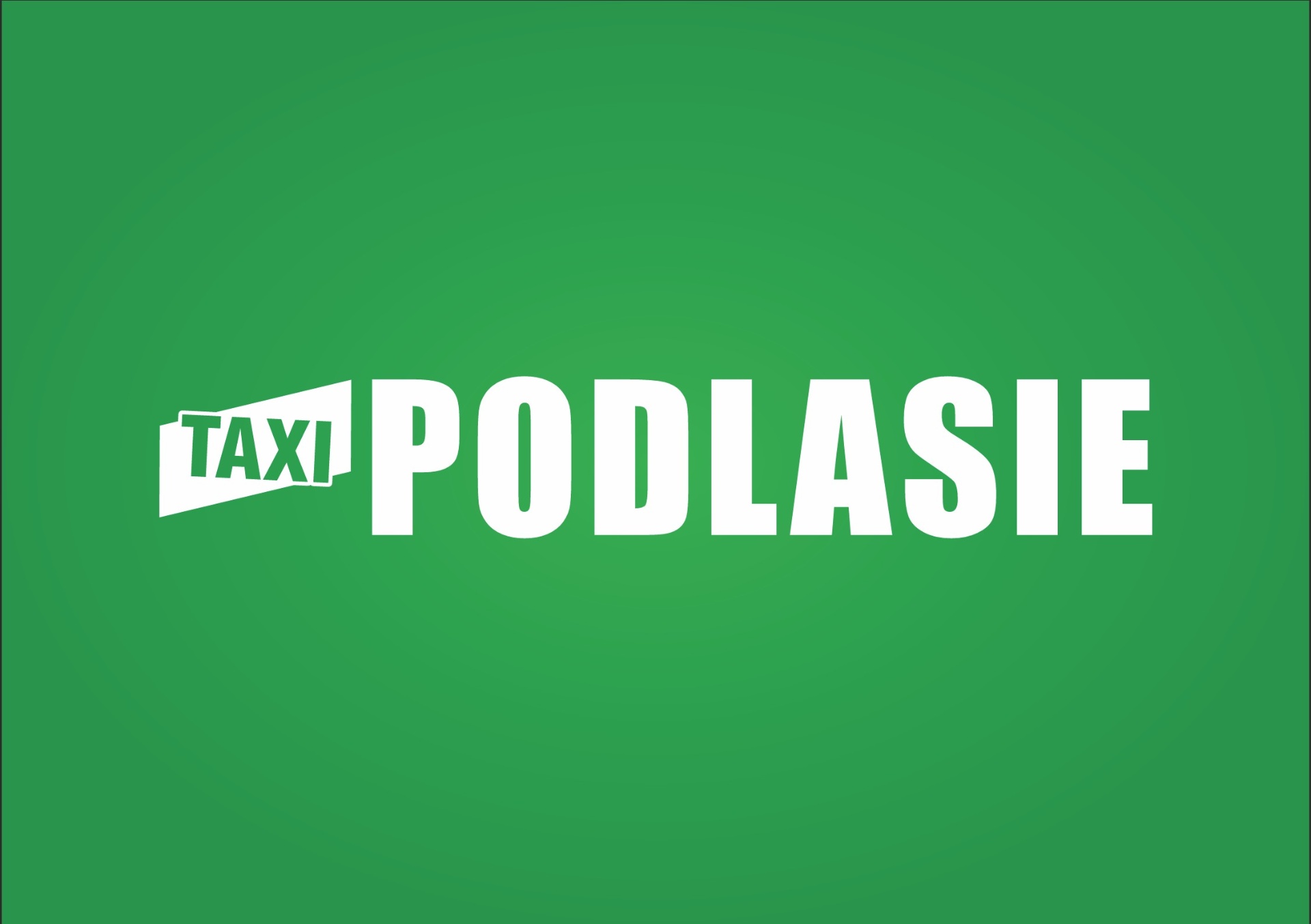 Logo Taxi Podlasie — wersja biała na zielonym, sygnet