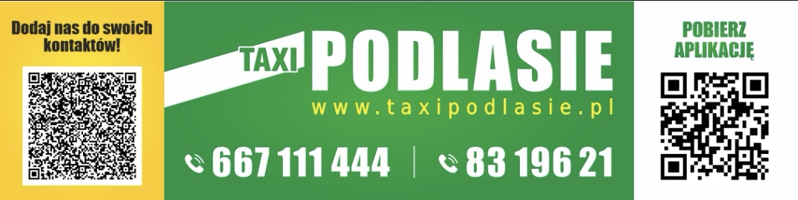 Naklejka Taxi Podlasie na gabloty — wariant