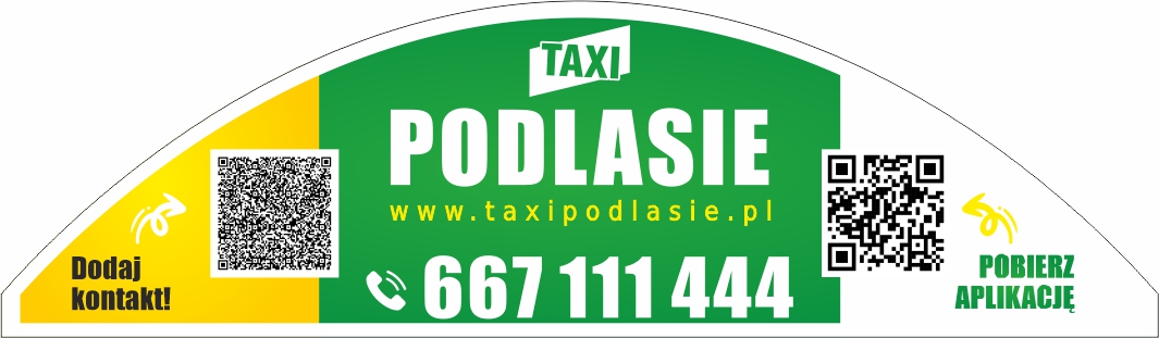 Naklejka Taxi Podlasie na stoły