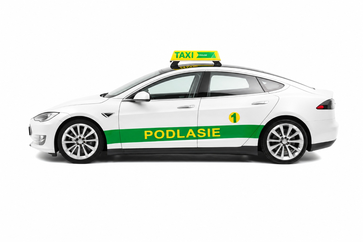 Nowoczesna taksówka Tesla Taxi Podlasie